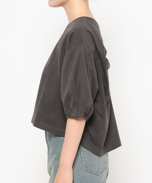 LOWRYS FARM（ローリーズファーム）の「ピグメントネジリＳＳ  133885（Tシャツ/カットソー・レディース・チャコールグレー/アイボリー/パープル・FREE）」の6枚目の写真