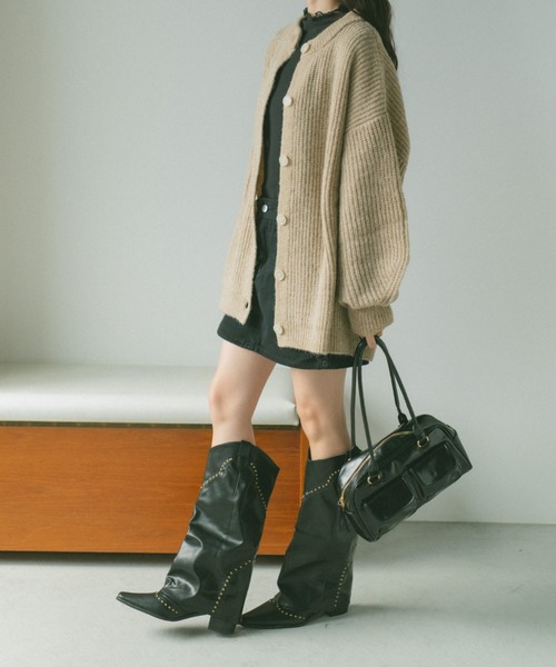 VANNIE U（ヴァニーユー）の「レイヤードウエスタンブーツ（ブーツ・レディース・ブラック/ブラウン/ダークブラウン・M/L/S）」の18枚目の写真