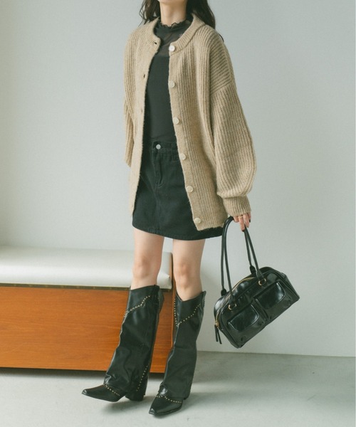 VANNIE U（ヴァニーユー）の「レイヤードウエスタンブーツ（ブーツ・レディース・ブラック/ブラウン/ダークブラウン・M/L/S）」の4枚目の写真