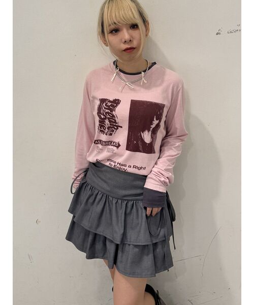 jouetie(ジュエティ)の「リボンティアードミニスカパン【セットアップ対応】(スカート・レディース・ピンク/グレー/ブラック・MEDIUM)」の13枚目の写真