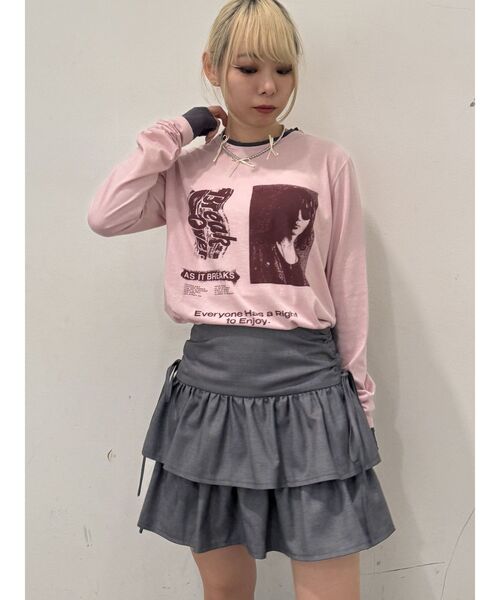 jouetie(ジュエティ)の「リボンティアードミニスカパン【セットアップ対応】(スカート・レディース・ピンク/グレー/ブラック・MEDIUM)」の14枚目の写真