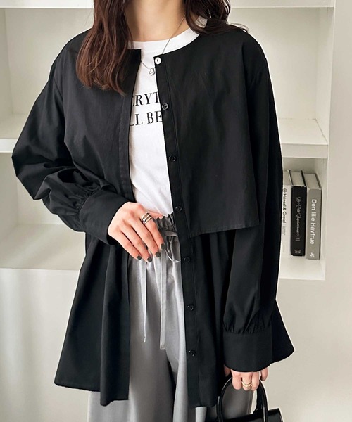 きー セール】春にぴったり。羽織にもなる！ペプラムシャツチュニック