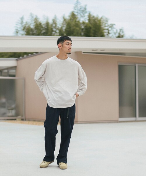 B:MING by BEAMS（ビーミングバイビームス）の「クイックドライ ボーダー ロングスリーブ Tシャツ（Tシャツ/カットソー・メンズ・オリーブ/ナチュラル・SMALL/X-LARGE/LARGE/MEDIUM）」の4枚目の写真