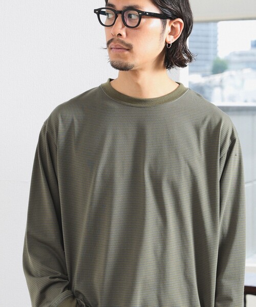 B:MING by BEAMS（ビーミングバイビームス）の「クイックドライ ボーダー ロングスリーブ Tシャツ（Tシャツ/カットソー・メンズ・オリーブ/ナチュラル・SMALL/X-LARGE/LARGE/MEDIUM）」の13枚目の写真