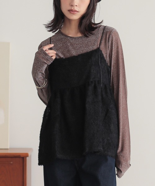 n'OrLABEL（ノアールレーベル）の「『ラメシアークルーネック指穴カットソー』（Tシャツ/カットソー・レディース・ブラック/ブラウン/イエロー/シルバー・2/1）」の12枚目の写真