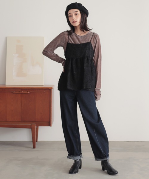 n'OrLABEL（ノアールレーベル）の「『ラメシアークルーネック指穴カットソー』（Tシャツ/カットソー・レディース・ブラック/ブラウン/イエロー/シルバー・2/1）」の15枚目の写真