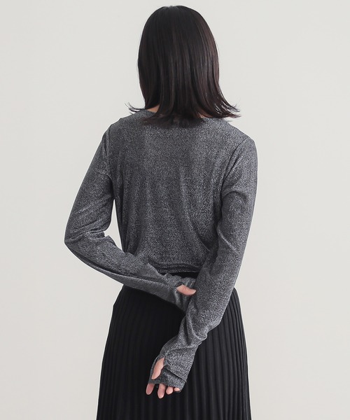 n'OrLABEL（ノアールレーベル）の「『ラメシアークルーネック指穴カットソー』（Tシャツ/カットソー・レディース・ブラック/ブラウン/イエロー/シルバー・2/1）」の20枚目の写真