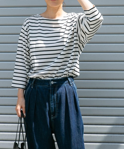 FORK&SPOON（フォークアンドスプーン）の「FORK&SPOON　ボートネックカットソー（Tシャツ/カットソー・レディース・ブルー系その他/ブラック系その他/レッド系その他・1）」の22枚目の写真