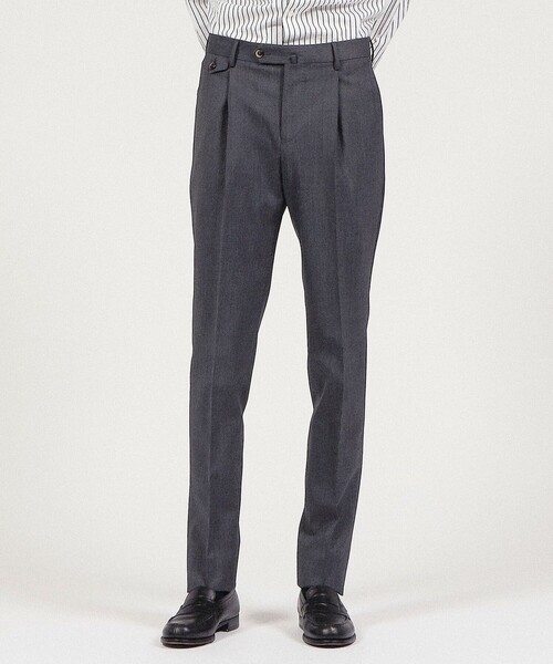 PT TORINO(ピーティートリノ)の「PT TORINO ポリエステルウール 1プリーツスラックス Gentleman fit(スラックス・メンズ・チャコールグレー・46/50/48)」の2枚目の写真