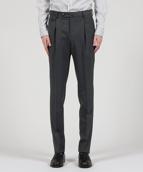 PT TORINO(ピーティートリノ)の「PT TORINO ポリエステルウール 1プリーツスラックス Gentleman fit(スラックス・メンズ・チャコールグレー・46/50/48)」の3枚目の写真