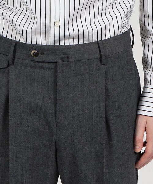PT TORINO(ピーティートリノ)の「PT TORINO ポリエステルウール 1プリーツスラックス Gentleman fit(スラックス・メンズ・チャコールグレー・46/50/48)」の6枚目の写真