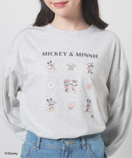 Honeys(ハニーズ)の「ディズニー/ゆるTシャツ(Tシャツ/カットソー・レディース・スミクロ/ブルー/グリーン/ベージュ/オフホワイト・LL/S/M/L)」の1枚目の写真