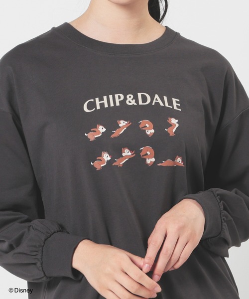 Honeys(ハニーズ)の「ディズニー/ゆるTシャツ(Tシャツ/カットソー・レディース・スミクロ/ブルー/グリーン/ベージュ/オフホワイト・LL/S/M/L)」の3枚目の写真