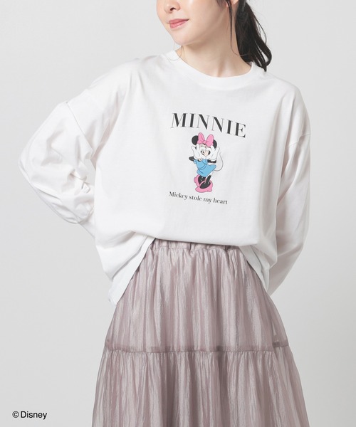 Honeys(ハニーズ)の「ディズニー/ゆるTシャツ(Tシャツ/カットソー・レディース・スミクロ/ブルー/グリーン/ベージュ/オフホワイト・LL/S/M/L)」の7枚目の写真
