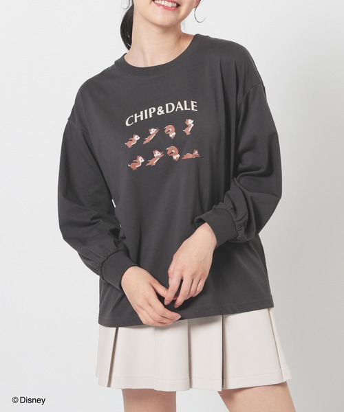 Honeys(ハニーズ)の「ディズニー/ゆるTシャツ(Tシャツ/カットソー・レディース・スミクロ/ブルー/グリーン/ベージュ/オフホワイト・LL/S/M/L)」の11枚目の写真