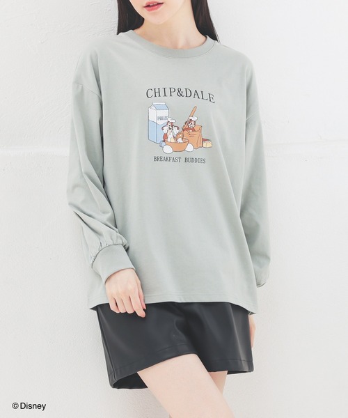 Honeys(ハニーズ)の「ディズニー/ゆるTシャツ(Tシャツ/カットソー・レディース・スミクロ/ブルー/グリーン/ベージュ/オフホワイト・LL/S/M/L)」の19枚目の写真