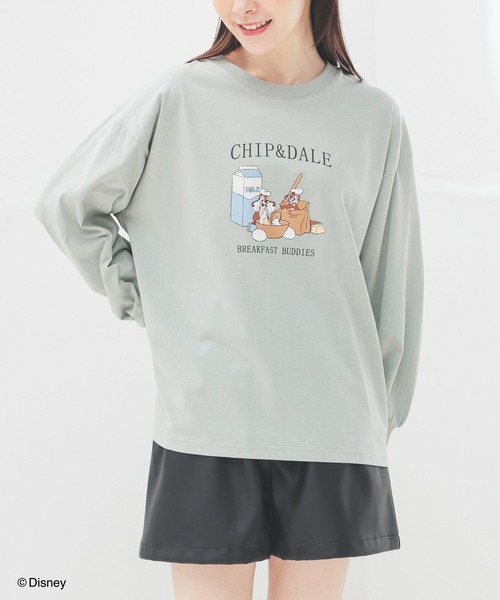 Honeys(ハニーズ)の「ディズニー/ゆるTシャツ(Tシャツ/カットソー・レディース・スミクロ/ブルー/グリーン/ベージュ/オフホワイト・LL/S/M/L)」の20枚目の写真