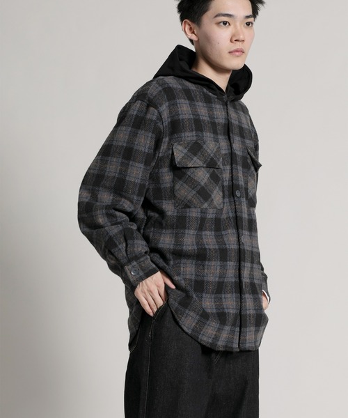 aimoha(アイモハ)の「【aimoha neo】 Vintage Plaid Hoodie Shirt(パーカー・メンズ・ブラック/ブルー・MEDIUM/LARGE/X-LARGE/XX-LARGE)」の19枚目の写真