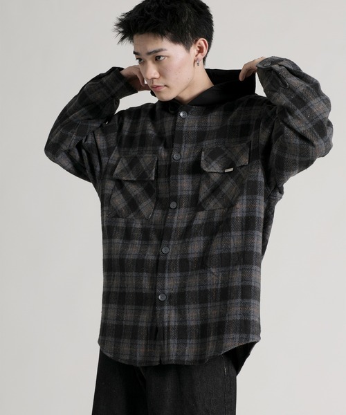aimoha(アイモハ)の「【aimoha neo】 Vintage Plaid Hoodie Shirt(パーカー・メンズ・ブラック/ブルー・MEDIUM/LARGE/X-LARGE/XX-LARGE)」の22枚目の写真