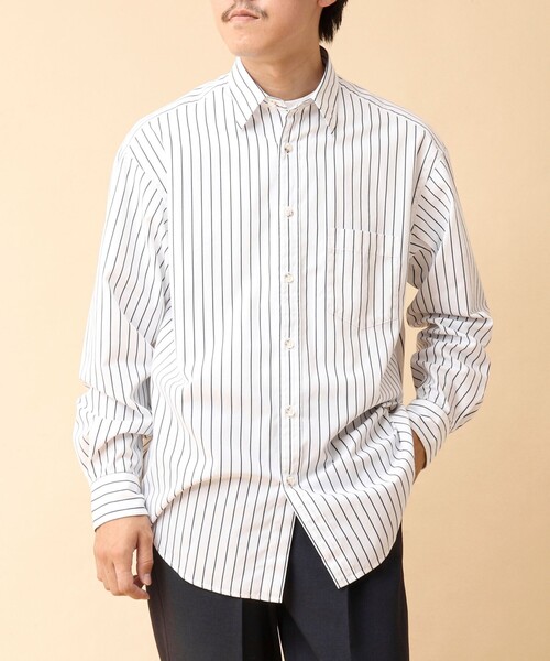 NOLLEY’S(ノーリーズ)の「NEW REGULAR ピーチブロード オーバーサイズシャツ 24AW(シャツ/ブラウス・メンズ・サックスブルー/ホワイト系その他/グリーン系その他・S/M/L)」の1枚目の写真