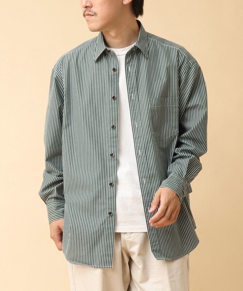 NOLLEY’S(ノーリーズ)の「NEW REGULAR ピーチブロード オーバーサイズシャツ 24AW(シャツ/ブラウス・メンズ・サックスブルー/ホワイト系その他/グリーン系その他・S/M/L)」の2枚目の写真