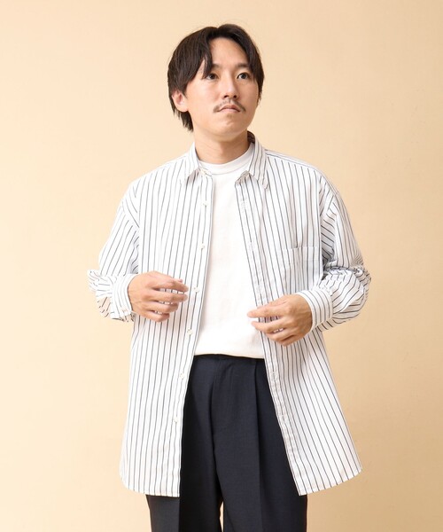 NOLLEY’S(ノーリーズ)の「NEW REGULAR ピーチブロード オーバーサイズシャツ 24AW(シャツ/ブラウス・メンズ・サックスブルー/ホワイト系その他/グリーン系その他・S/M/L)」の7枚目の写真