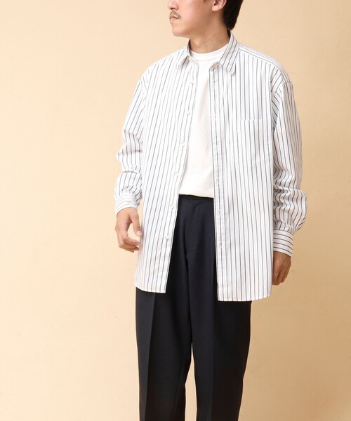 NOLLEY’S(ノーリーズ)の「NEW REGULAR ピーチブロード オーバーサイズシャツ 24AW(シャツ/ブラウス・メンズ・サックスブルー/ホワイト系その他/グリーン系その他・S/M/L)」の9枚目の写真