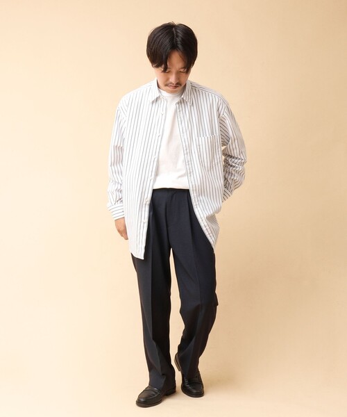 NOLLEY’S(ノーリーズ)の「NEW REGULAR ピーチブロード オーバーサイズシャツ 24AW(シャツ/ブラウス・メンズ・サックスブルー/ホワイト系その他/グリーン系その他・S/M/L)」の10枚目の写真