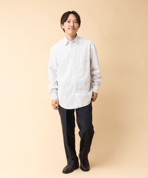 NOLLEY’S(ノーリーズ)の「NEW REGULAR ピーチブロード オーバーサイズシャツ 24AW(シャツ/ブラウス・メンズ・サックスブルー/ホワイト系その他/グリーン系その他・S/M/L)」の12枚目の写真