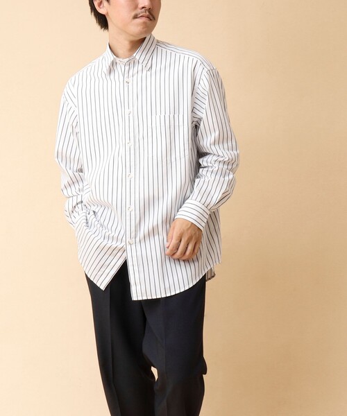 NOLLEY’S(ノーリーズ)の「NEW REGULAR ピーチブロード オーバーサイズシャツ 24AW(シャツ/ブラウス・メンズ・サックスブルー/ホワイト系その他/グリーン系その他・S/M/L)」の15枚目の写真