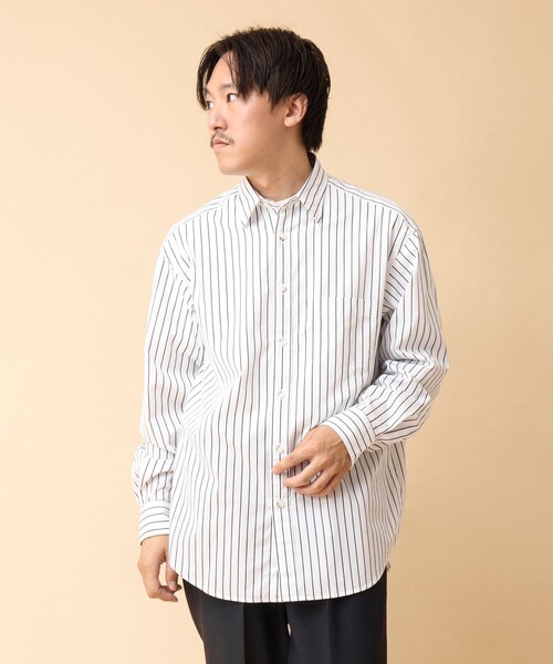 NOLLEY’S(ノーリーズ)の「NEW REGULAR ピーチブロード オーバーサイズシャツ 24AW(シャツ/ブラウス・メンズ・サックスブルー/ホワイト系その他/グリーン系その他・S/M/L)」の16枚目の写真