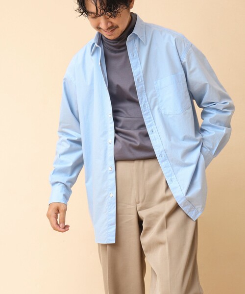 NOLLEY’S(ノーリーズ)の「NEW REGULAR ピーチブロード オーバーサイズシャツ 24AW(シャツ/ブラウス・メンズ・サックスブルー/ホワイト系その他/グリーン系その他・S/M/L)」の21枚目の写真