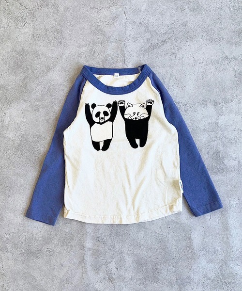 JIPPON（ジポン）の「ラグランパンダロンT/日本製（Tシャツ/カットソー・キッズ・ブラウン/ブラック/ピンク/ブルー・80/90/95/100/110/120/130/140）」の15枚目の写真