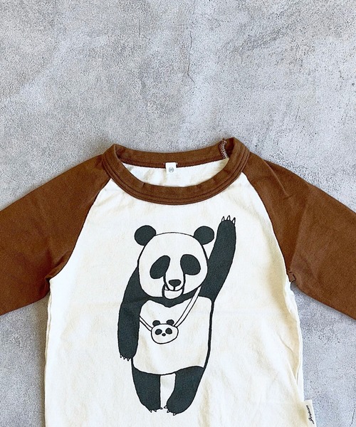 JIPPON（ジポン）の「ラグランパンダロンT/日本製（Tシャツ/カットソー・キッズ・ブラウン/ブラック/ピンク/ブルー・80/90/95/100/110/120/130/140）」の6枚目の写真