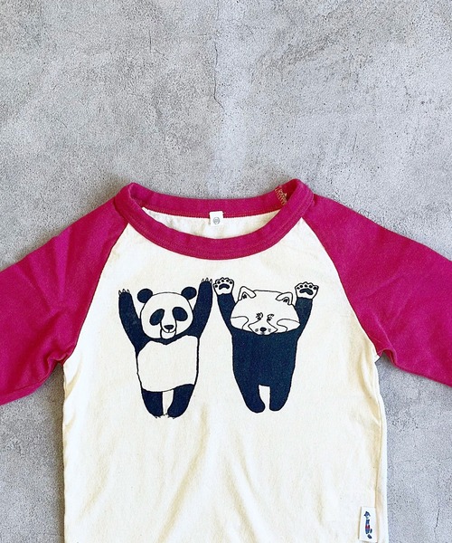 JIPPON（ジポン）の「ラグランパンダロンT/日本製（Tシャツ/カットソー・キッズ・ブラウン/ブラック/ピンク/ブルー・80/90/95/100/110/120/130/140）」の13枚目の写真