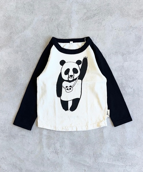 JIPPON（ジポン）の「ラグランパンダロンT/日本製（Tシャツ/カットソー・キッズ・ブラウン/ブラック/ピンク/ブルー・80/90/95/100/110/120/130/140）」の8枚目の写真