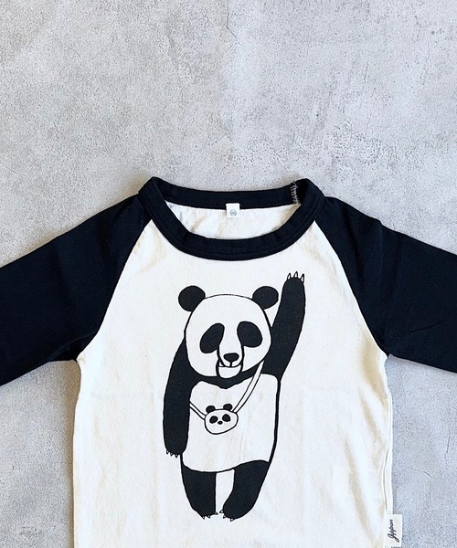 JIPPON（ジポン）の「ラグランパンダロンT/日本製（Tシャツ/カットソー・キッズ・ブラウン/ブラック/ピンク/ブルー・80/90/95/100/110/120/130/140）」の9枚目の写真