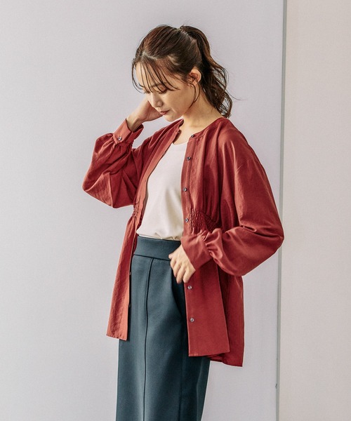 サクラ‼️新品‼️匿名発送‼️すぐに届きます‼️ シャーリングシャツ長袖/141724（シャツ/ブラウス）｜GLOBAL