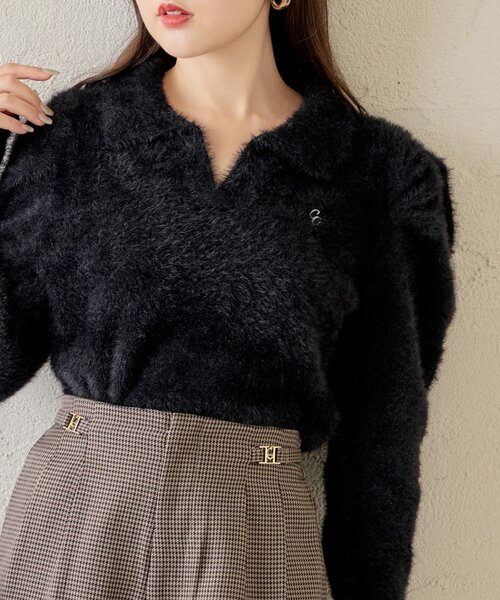 Chico（チコ）の「シャギーポロ風ニット（ニット/セーター）」 - WEAR