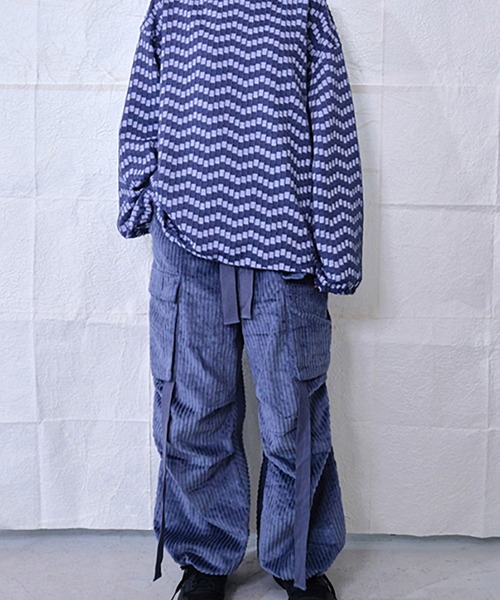 Nora Lily(ノラリリー)の「【Nora Lily】Patchwork Border Volume Neck Top (UNISEX)(その他トップス・メンズ・ブラック系その他/グリーン系その他/ブルー系その他・FREE)」の4枚目の写真