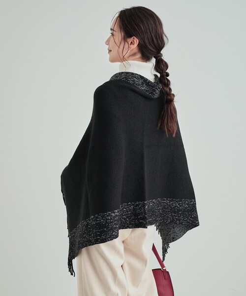 セール】【2WAY】大人のきらめき ラメライン ラッセルケープ（ストール