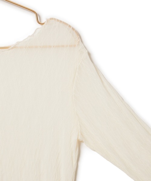 ROPE' PICNIC（ロペピクニック）の「シアージャガードトップス（Tシャツ/カットソー・レディース・オフホワイト/ブラック・38）」の5枚目の写真