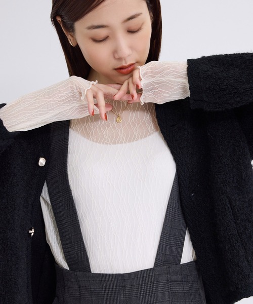 ROPE' PICNIC（ロペピクニック）の「シアージャガードトップス（Tシャツ/カットソー・レディース・オフホワイト/ブラック・38）」の18枚目の写真