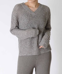 VERSEAU（ヴェルソー）の「Vネックオフショルダーヘアリーニット（ニット/セーター）」