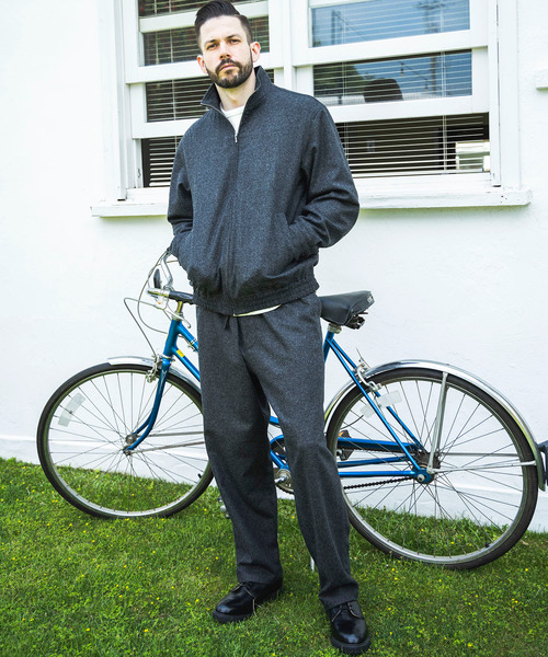 MR.OLIVE(ミスターオリーブ)の「MR.OLIVE ミスターオリーブ / RECYCLING WOOL SOFT TWILL / TRACK JACKET カシミアウールリサイクルウールソフトツイルトラックジャケット セットアップ / M243136(ブルゾン・メンズ・ネイビー/チャコール・SMALL/MEDIUM/LARGE)」の3枚目の写真