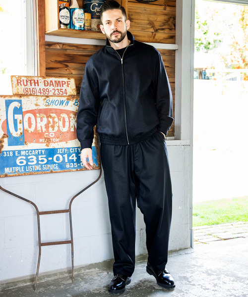 MR.OLIVE(ミスターオリーブ)の「MR.OLIVE ミスターオリーブ / RECYCLING WOOL SOFT TWILL / TRACK JACKET カシミアウールリサイクルウールソフトツイルトラックジャケット セットアップ / M243136(ブルゾン・メンズ・ネイビー/チャコール・SMALL/MEDIUM/LARGE)」の4枚目の写真