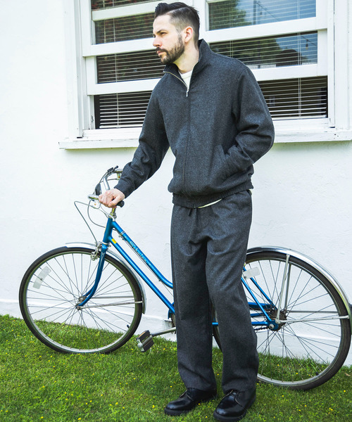 MR.OLIVE(ミスターオリーブ)の「MR.OLIVE ミスターオリーブ / RECYCLING WOOL SOFT TWILL / TRACK JACKET カシミアウールリサイクルウールソフトツイルトラックジャケット セットアップ / M243136(ブルゾン・メンズ・ネイビー/チャコール・SMALL/MEDIUM/LARGE)」の11枚目の写真