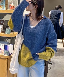 ABYS | まとまるバイカラー。配色マーブル柄ニットトップス(ニット/セーター)