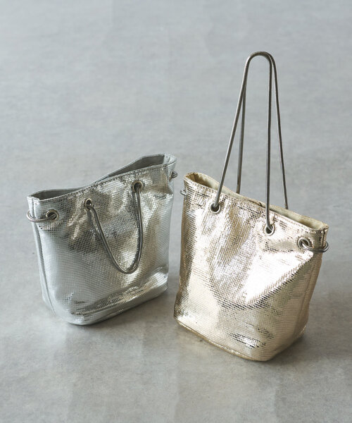 un dix cors(アンディコール)の「【cache cache(カシュカシュ)】スネークチェーンメタリックミニバッグ(トートバッグ・レディース・シルバー/ゴールド・FREE)」の1枚目の写真