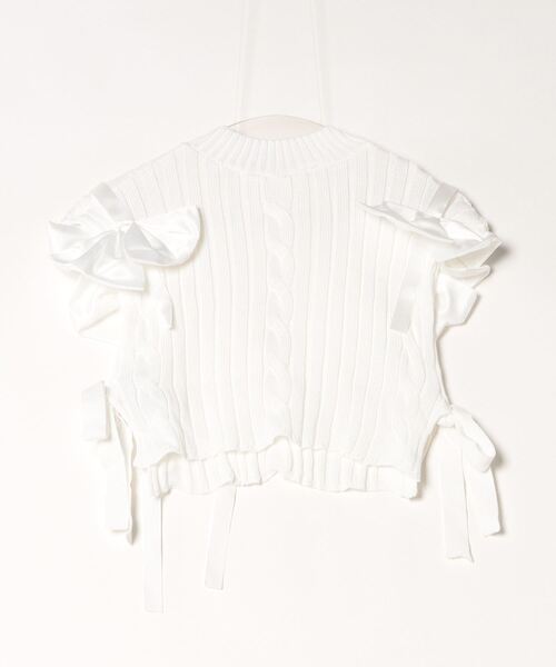 Y/lim（イリム）の「アシメリボンケーブルニットベスト（ベスト・レディース・オフホワイト・F）」の9枚目の写真